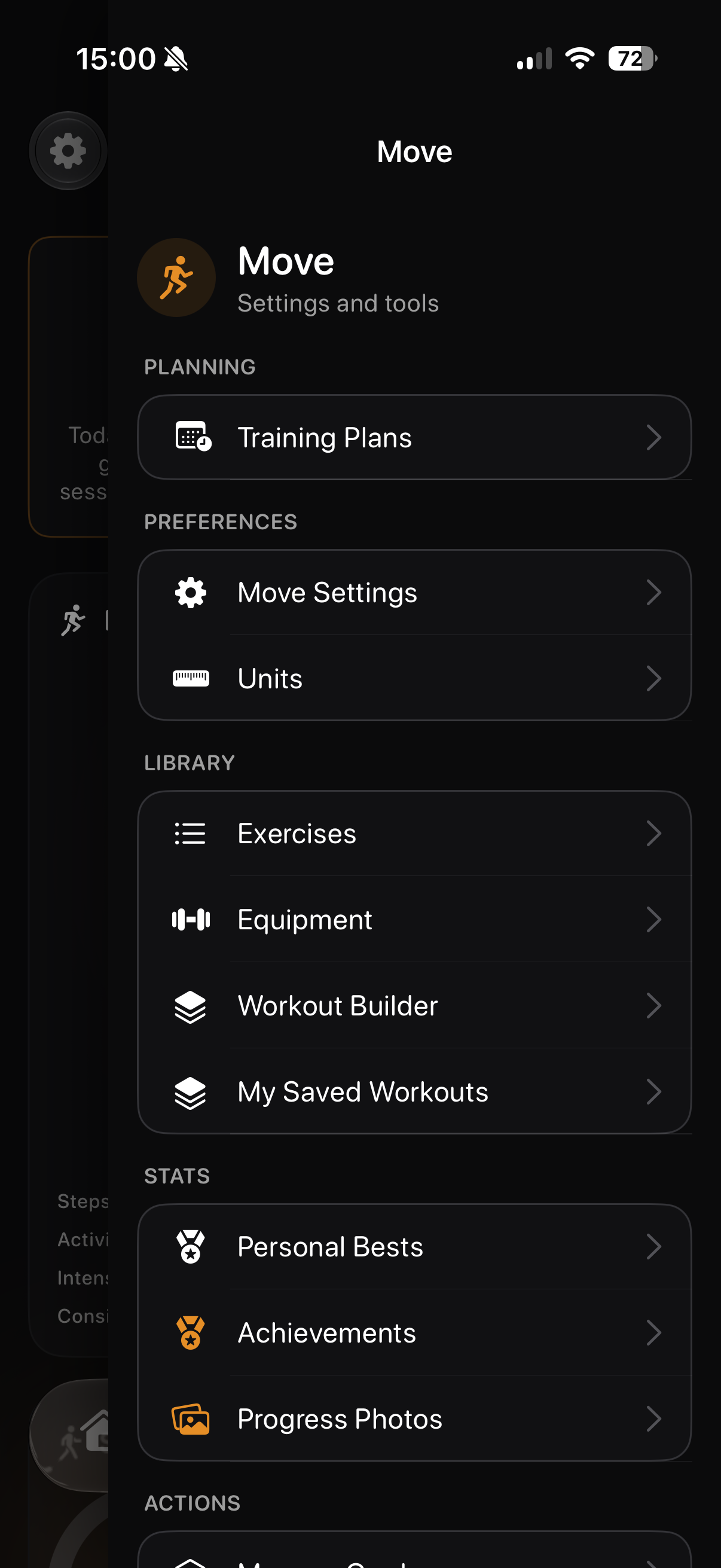 Open Training Plans from the Move menu.